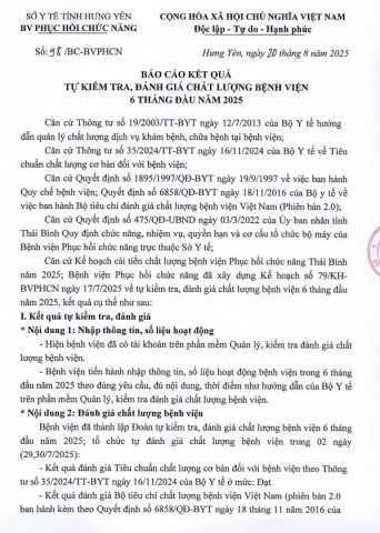 báo cáo kết quả
