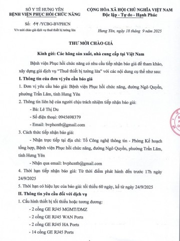 CHÀO GIÁ DỊCH VỤ