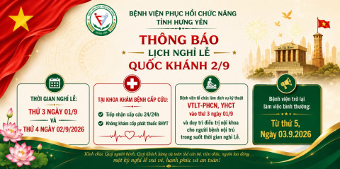 THÔNG BÁO LỊCH NGHỈ LỄ QUỐC KHÁNH 2/9/2026