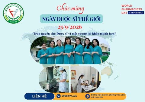 CHÚC MỪNG NGÀY DƯỢC SĨ THẾ GIỚI 25/9/2026