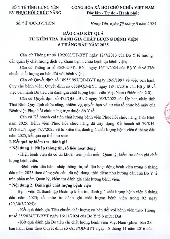 báo cáo kết quả