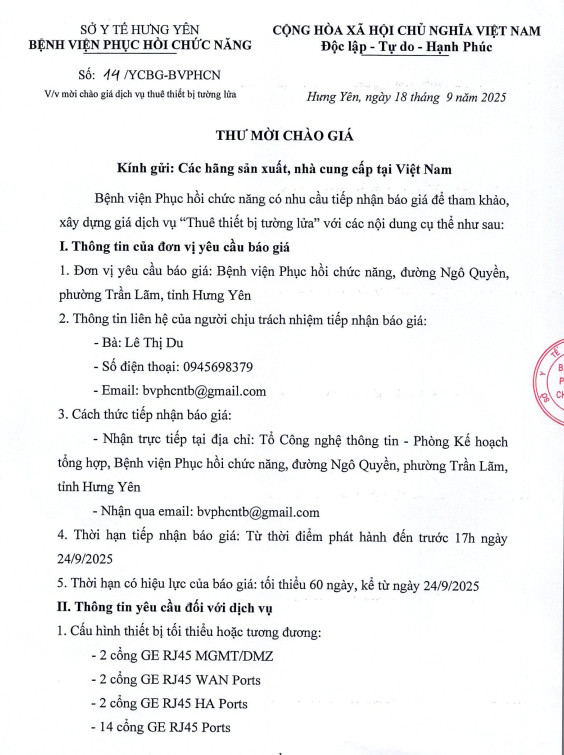 CHÀO GIÁ DỊCH VỤ