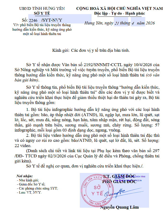 BỘ TÀI LIỆU TRUYỀN THÔNG HƯỚNG DẪN KIẾN THỨC, KỸ NĂNG ỨNG PHÓ MỘT SỐ LOẠI THIÊN TAI